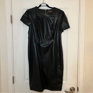 Calvin Klein Black Faux Leather Dress Size 12